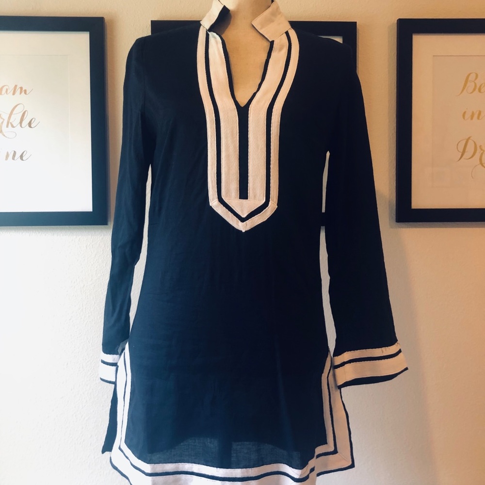 Timeless Navy Blue and White Tunic